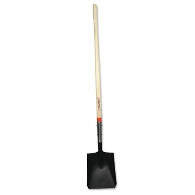 Square Point Transfer Shovel, 9.5 in W x 12 in L, Open-Back/Rolled-Step, 48 in Hardwood Straight Handle