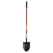 Round Point Digging Shovel, 9.5 in W x 12 in L Blade, 48 in L  Straight Fiberglass Handle w/Cushion End-Grip, Open-Back