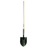 Round Point Digging Shovel, 9.5 in W x 12 in L Blade, 48 in L North American Hardwood Straight Handle, Closed Back