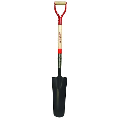 Drain Spade, 16 in L x 4.75 in W Round Blade, 29 in North American Hardwood Steel/Wood D-Grip Handle