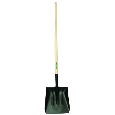 Steel Coal Shovel, 14.5 in L x 11.5 in W Blade, 48 in Wood Straight Handle
