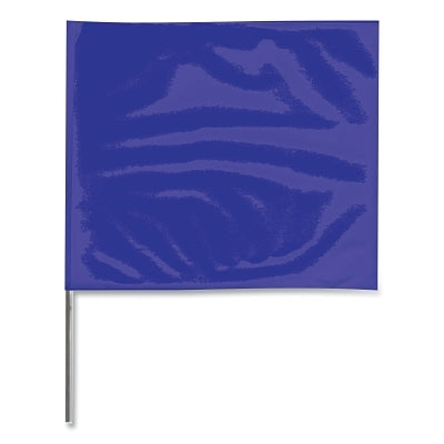 Stake Flag, 2 in x 3 in, 21 in Height, PVC; Steel Wire, Blue