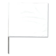 Stake Flags, 4 in x 5 in, 21 in Height, PVC; Steel Wire, White