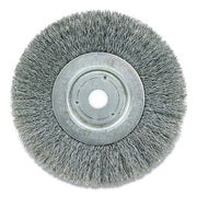 Narrow Face Crimped Wire Wheel, 6 in dia x 3/4 in W, 0.008 in Steel Wire, 6000 rpm