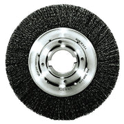 Medium-Face Crimped Wire Wheel, 8 in dia x 1 in W Face, 0.014 in Steel Wire, 4500 RPM