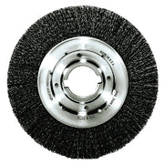 Medium-Face Crimped Wire Wheel, 10 in dia x 1-1/8 in W Face, 0.014 in Steel Wire, 3600 RPM