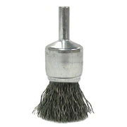 Crimped Wire Solid End Brush, Steel, 3/4 in dia x 0.0104 in Wire, 22000 RPM