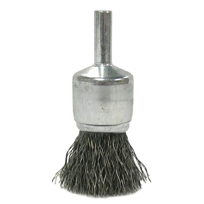 Crimped Wire Solid End Brush, Steel, 3/4 in dia x 0.0104 in Wire, 22000 RPM