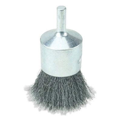Crimped Wire Solid End Brush, Steel, 1 in dia x 0.006 in Wire, 22000 RPM