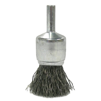 Crimped Wire Solid End Brush, Stainless Steel, 3/4 in dia x 0.0104 in Wire, 22000 RPM