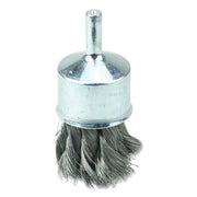 Knot Wire End Brush, Steel Bristles, 1-1/8 in Brush dia x 0.006 in Wire, 20000 RPM, 1 EA/EA