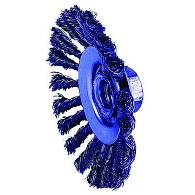 Knot Wire Bevel Wheel, 4 in D x 3/8 in W, .014 in Steel Wire, 12,500 rpm