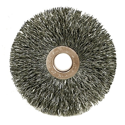 Copper Center Wire Wheel, 3 in D x 5/8 in W, .014 in Steel, 1/2-3/8 Arbor Hole