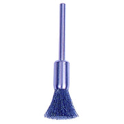 Miniature Wire End Brush, Stainless Steel, 5/16 in Brush dia, 0.005 in Bristle dia, 1-1/4 in Stem L, 25000 rpm