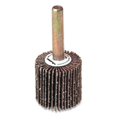 Wolverine Mounted Flap Wheel, Unthreaded, 1/4 in dia Stem x 1 in dia x 1 in W, 60 Grit, 30000 RPM