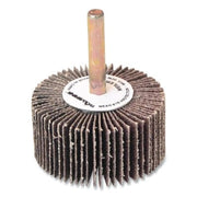 Wolverine Mounted Flap Wheel, Unthreaded, 1/4 in dia Stem x 2 in dia x 1 in W, 60 Grit, 25000 RPM