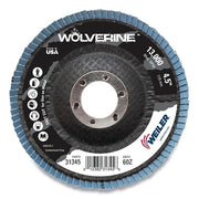Vortec Pro Abrasive Flap Disc, 4-1/2 in dia, 60 Grit, 7/8 Arbor, 13000 rpm, Type 29
