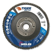 Tiger Big Cat High Density Flap Disc, 4-1/2 in dia, 40 Grit, 5/8 in-11, 12000 RPM, Type 27