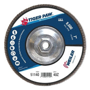 Tiger Paw Coated Abrasive Flap Discs, 7", 40 Grit, 5/8 Arbor, Phenolic Back
