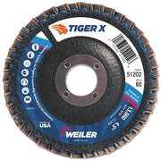 Tiger X Flap Disc, 4-1/2 in Angled, 60 Grit, 7/8 in Arbor