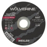 Wolverine Cut-Off Wheel, Type 1, AO, 4-1/2 in dia x 7/8 in Arbor x 0.045 in Thick, 60T, 1 EA/EA