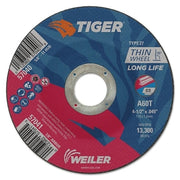 Tiger AO Cutting Wheel, 4-1/2 in dia x 0.045 in Thick, 7/8 in Arbor, A60T, Type 27