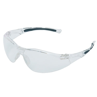 A800 Series Safety Glasses, Clear Lens, Polycarbonate, Hard Coat, Clear Frame