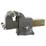 Shop Bench Vise, 8 in Jaw Width, 4 in Throat Depth, Swivel Base