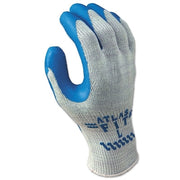 ATLAS 300 General Purpose Latex Coated Fingers/Palm Gloves, Medium, Blue/Gray