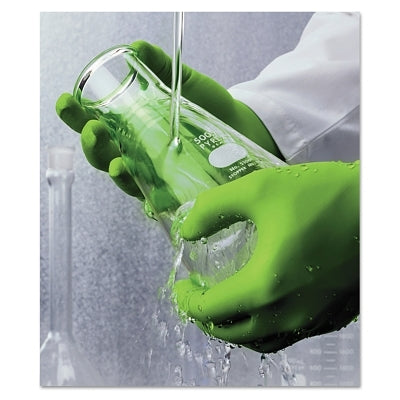 7705PFT Disposable Nitrile Gloves, Powder Free, 4 mil, Large, Fluorescent Green