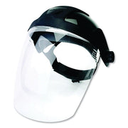 DP4 Series Multi-Purpose Faceshield, Window & Ratcheting Headgear, Clear, Black Crown,9 in H x 12.125 in L
