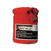 Best Welds Cable Cover with Snaps large leather 4 in x 20 ft rolled orange-brown with Best Welds label and snaps