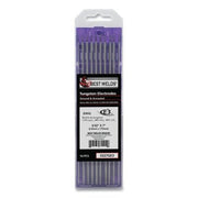 E3 Tungsten Electrode, 3/32 in dia x 7 in L, 10 PK