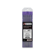 Best Welds E3 tungsten electrode 3/32 in x 7 in, purple-tipped 10-pack in plastic case TIG electrode