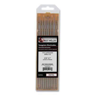 1.5%anthanated Tungsten Electrode, 3/32 in x  7 in, 10 PK