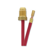 Best Welds TIG power cable 25 ft, red braided hose with large brass fitting and small pin connector TIG power cable