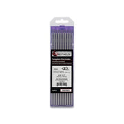 Best Welds E3 tungsten electrode 5/32 in x 7 in, purple-tipped 10-pack in plastic case TIG electrode