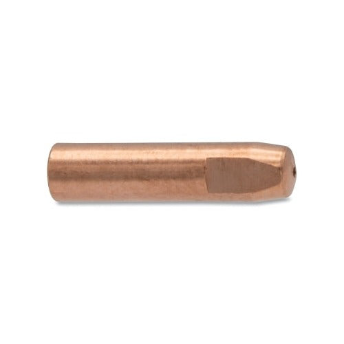 Best Welds MIG contact tip 0.035 in Bernard style, copper cylindrical tip with angled flat and wire orifice MIG contact tip