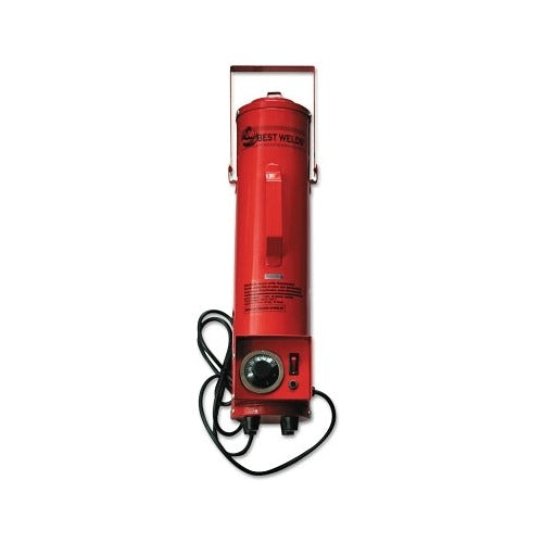 Best Welds electrode oven 10 lb 110 V red cylindrical body with analog thermostat dial and carry handle