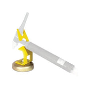 Best Welds TIG torch stand magnetic base 5.75 in yellow steel bracket with gold magnetic base holding torch