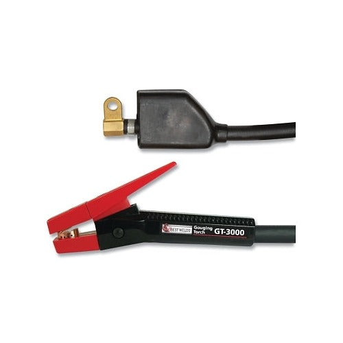 Best Welds GT-3000 arc gouging torch 600 A 10 ft cable with red jaw clamp and brass lug connector end