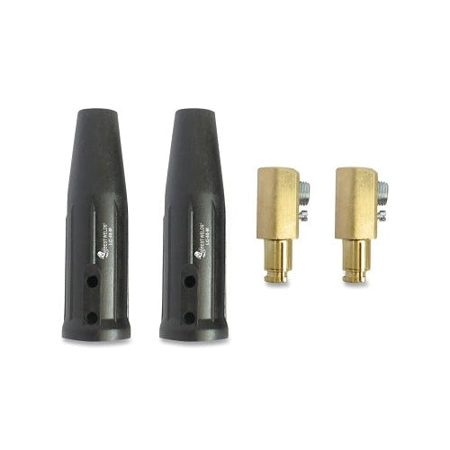 Best Welds LC40 cable connector male and female 1/0 to 2/0 AWG black thermoplastic housing brass ball tip
