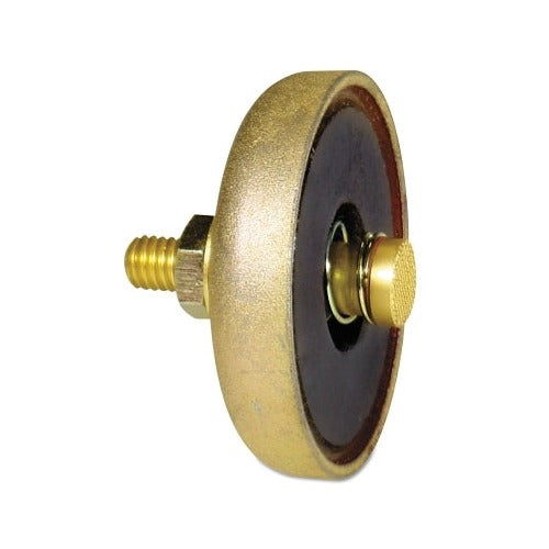 Best Welds Magnetic Ground Clamp 500 A brass disc body with copper-plated threaded post, 2/0 to 4/0 cable