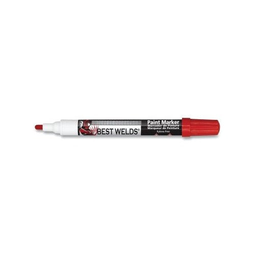 Best Welds Paint Marker reversible bullet tip red cap and tip, xylene-free label on barrel