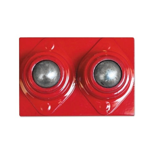 Best Welds Ball Transfer Head dual-ball carbon steel 1000 lb cap, red housing with two steel bearing balls