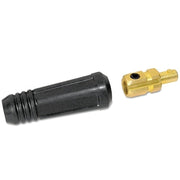 Dinse Style Cable Plug and Socket, Male, Ball Point Connection, #1 AWG to 1/0 AWG Cable Capacity