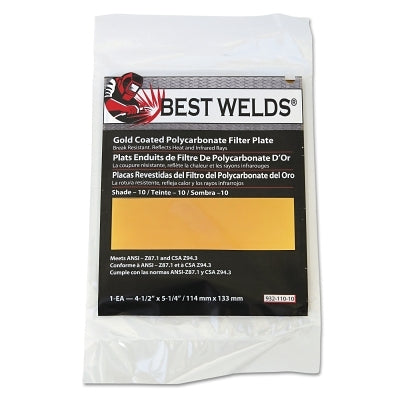Gold Coated Filter Plate, Gold/10, 4-1/2 in x 5-1/4 in, Polycarbonate