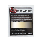 Best Welds gold coated polycarbonate filter plate shade 12 gold tint 4-1/2 x 5-1/4 in 114x133mm welding lens