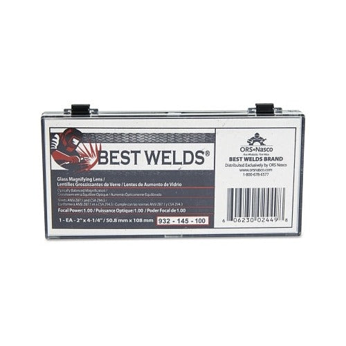 Best Welds glass magnifier plate 2 x 4-1/4 in 1.00 diopter clear packaged in clamshell case welding magnifying lens