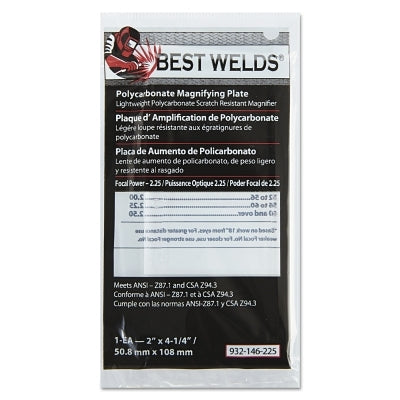 Plastic Magnifier Plate, 2 in x 4-1/4 in, 2.25 Diopter, Polycarbonate, Clear